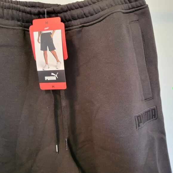 PUMA Men’s Embossed Fleece Short Black Size Medium - Picture 3 of 4